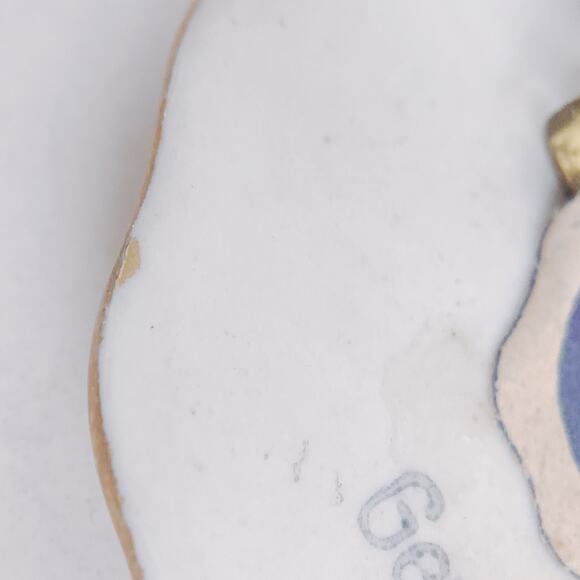 VTG Signed Schumann Bavaria Hand Painted Porcelain Floral Brooch 20s C-Clasp Pin - Picture 12 of 16